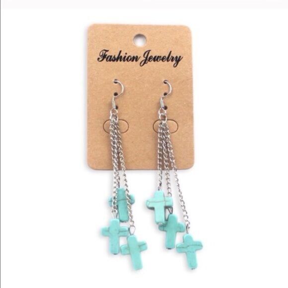 (H2) Cross Earrings - Picture 1 of 4